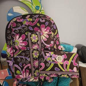 Vera Bradley small backpack and wallet set